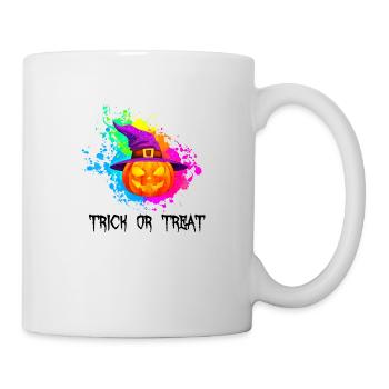Halloween Geschenkidee Kürbis Trick or Treat - Tasse - Weiß - Rechts