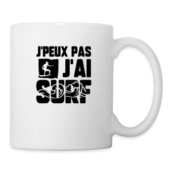 J’peux pas j’ai surf - Mug blanc - blanc - Droite