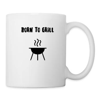 Zum Grillen geboren - Tasse - Weiß - Rechts