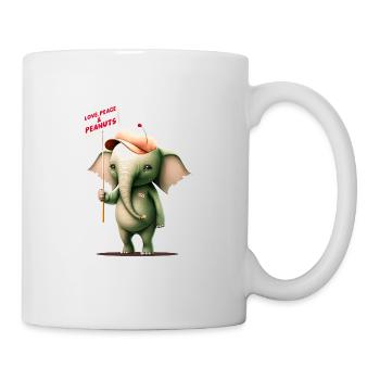 Elefant Love Peace Peanuts 1 - Tasse - Weiß - Rechts