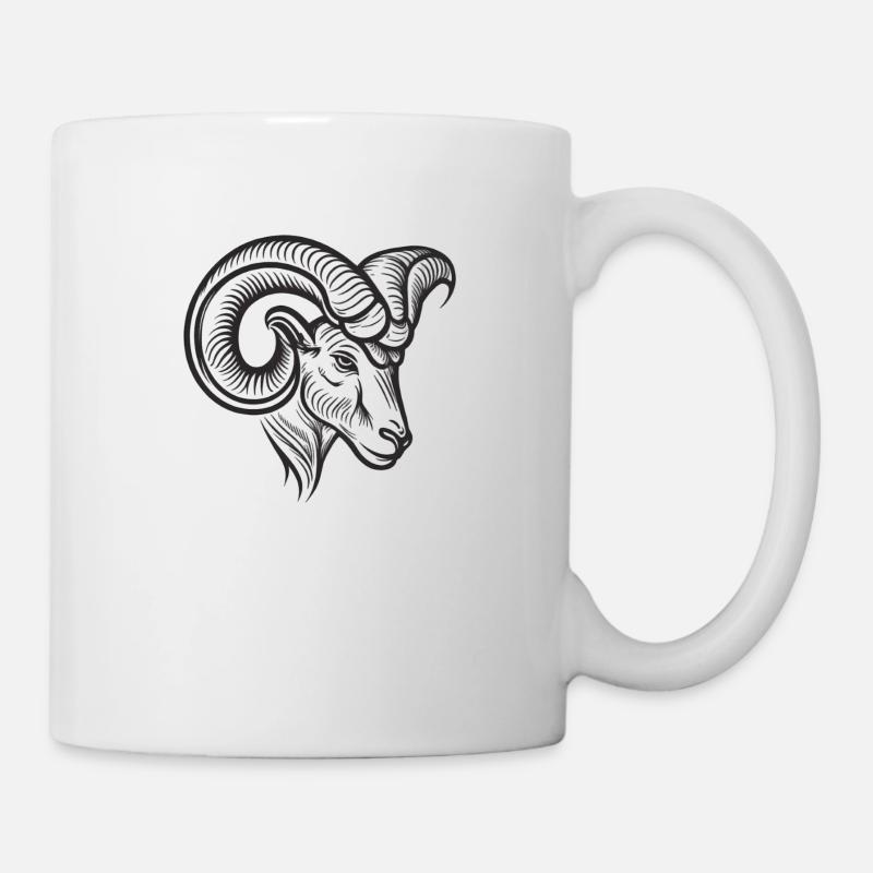 Tête de bélier - Mug blanc - blanc