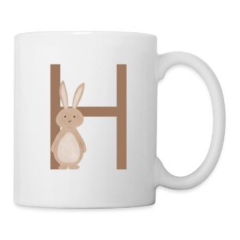 H - RABBIT - ABC, Alphabet, Letter, Animal, Name - Mug - white - Right
