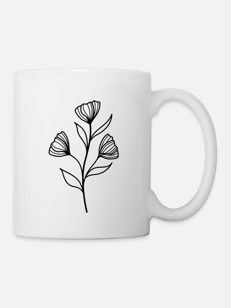 simple Wildblume - Tasse - Weiß