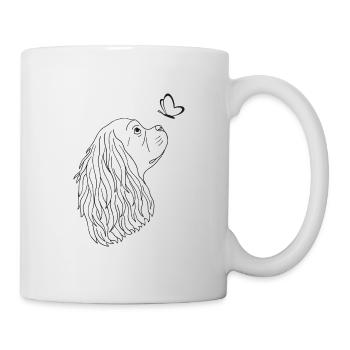 Cavalier King Charles Spaniel - Tasse - Weiß - Rechts