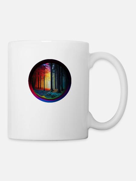 Blick in Wald bunt colorfull freigestellt - Tasse - Weiß