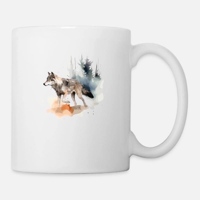 Wolf Wolf Head Scratch Marks Claws Wild Forest Hunter - Mug blanc - blanc