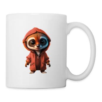 Suricate de charme en veste à capuche - Mug blanc - blanc - Droite