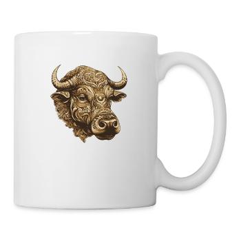 Taureau Portrait Taureau - Mug blanc - blanc - Droite