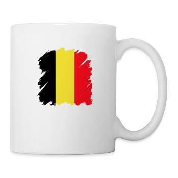 Belgium Flag Vintage Belgian Flag Distressed Look - Mug - white - Right