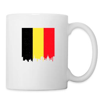 Belgium Flag Vintage Belgian Flag Distressed Look - Mug - white - Right