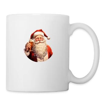 Santa Clause Is Crazy About Beer Illustration - Mug - white - Right