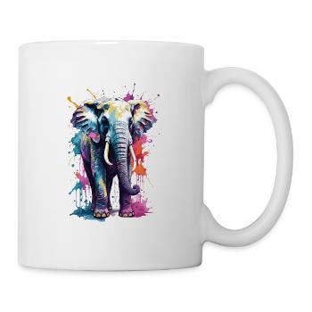 Elephant Cool Color Explosion on the Savannah - Mug - white - Right