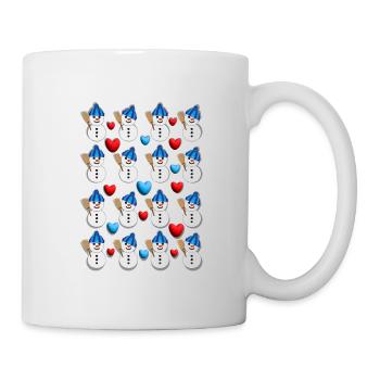 Schneemänner im Winter mit Herzen. - Tasse - Weiß - Rechts