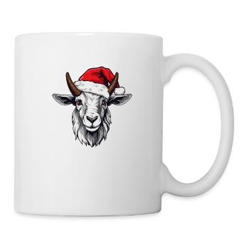 Ziege Weihnachten Tier Kopf - Tasse - Weiß - Rechts