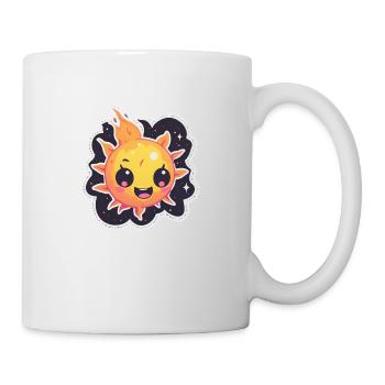 Happy tough looking fireball in space - Mug - white - Right