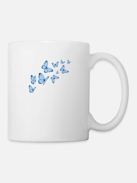 Schmetterlinge - Tasse - Weiß