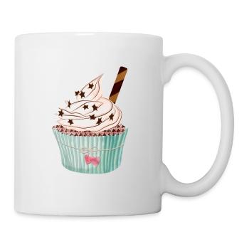 Cupcake avec coeur - Mug blanc - blanc - Droite