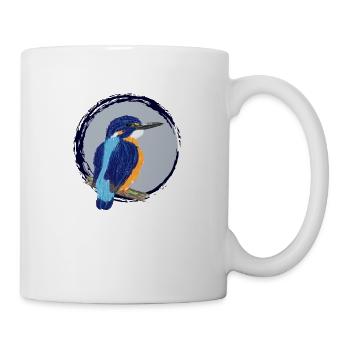 Nettes Design mit einem Eisvogel III - Tasse - Weiß - Rechts