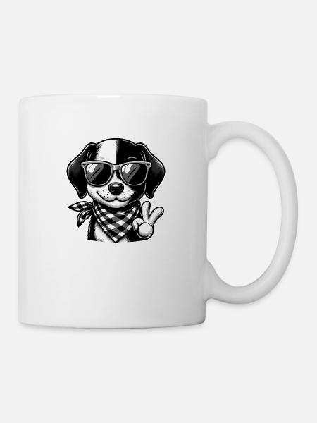Chien teckel mignon - Mug blanc - blanc