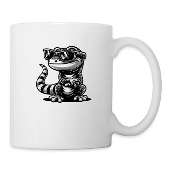 Gecko with sunglasses - Mug - white - Right