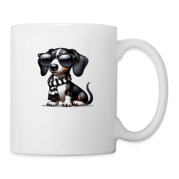 Cute dog with sunglasses - Mug - white - Right