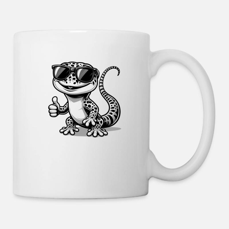 Gecko avec lunettes de soleil - Mug blanc - blanc