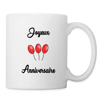 HAPPY BIRTHDAY. HAPPY BIRTHDAY. ANNIVERSARY. - Mug - white - Right