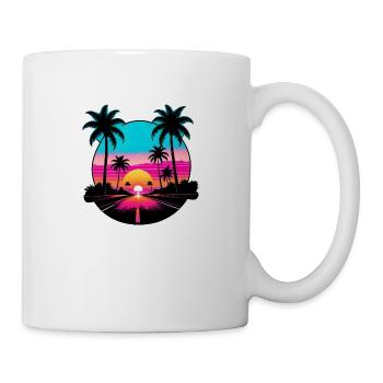 Sunset beach road driving. - Mug - white - Right