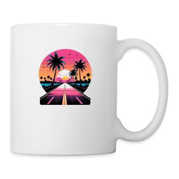 Miami Fahren auf einer einsamen Straße - Tasse - Weiß - Rechts