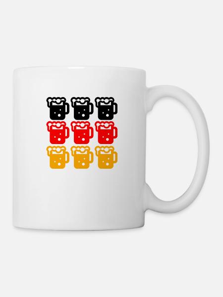 Deutschland Bier Flagge - Tasse - Weiß