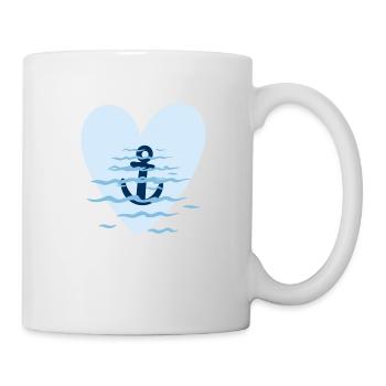Anker mit Herz - Tasse - Weiß - Rechts