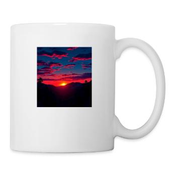 Magischer Sonnenuntergang über den Bergen - Tasse - Weiß - Rechts