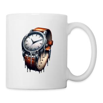 Verlaufene Zeit – Tropfende Armbanduhr - Tasse - Weiß - Rechts