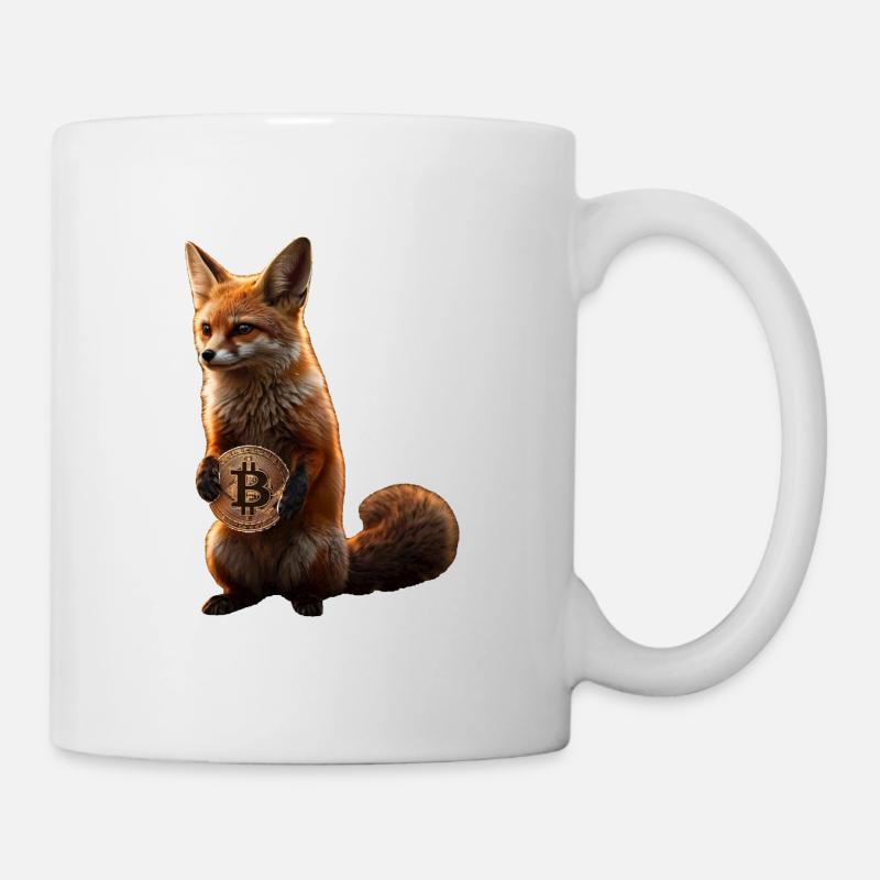 Fuchs mit Bitcoin-Münze Wandalu Vuhs - Tasse - Weiß