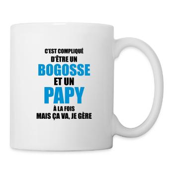 c'est compliqué d'être un bogosse et un papy - Mug blanc - blanc - Droite