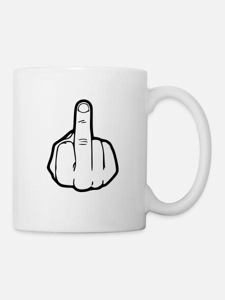Mittelfinger - Tasse - Weiß