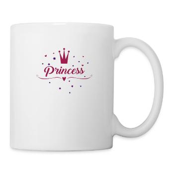 Prinzessin mit Krone und Sternen - Tasse - Weiß - Rechts