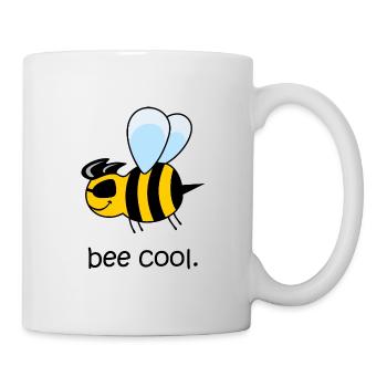bee cool, coole Biene, lustige Biene, be cool - Tasse - Weiß - Rechts