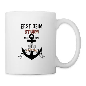 Segel Spruch Design wahre Kapitän Motiv - Tasse - Weiß - Rechts