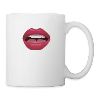Lèvres rouges avec des dents - Mug blanc - blanc - Droite