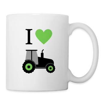 I Love tractors / Farming with heart - Mug - white - Right