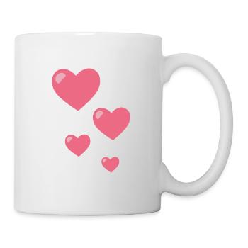 Herz Muster Dekoration Ornament Geschenk - Tasse - Weiß - Rechts