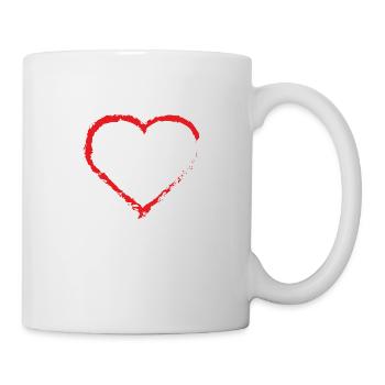 Coeur Coeurs Bonheur Amitié Famille Cadeau - Mug blanc - blanc - Droite