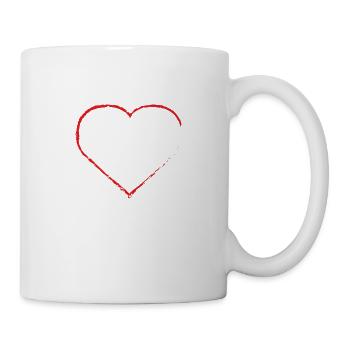 Coeur Coeurs Bonheur Amitié Famille Cadeau - Mug blanc - blanc - Droite