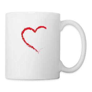 Coeur Coeurs Bonheur Amitié Famille Cadeau - Mug blanc - blanc - Droite