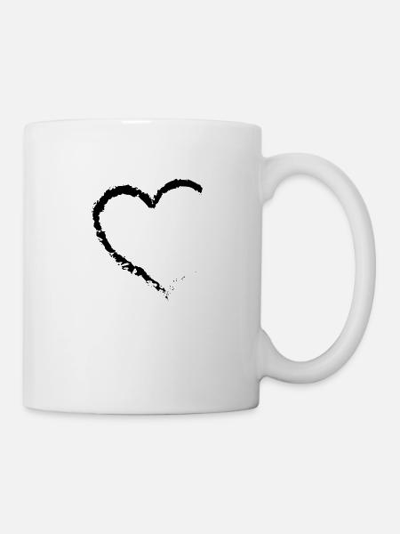 Heart Hearts Happiness Friendship Family Gift - Mug - white
