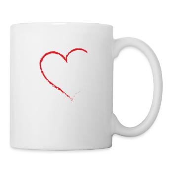 Coeur Cœurs Bonheur Amitié Cadeau familial - Mug blanc - blanc - Droite