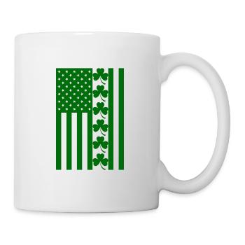 Drapeau américain de la Saint-Patrick - Mug blanc - blanc - Droite