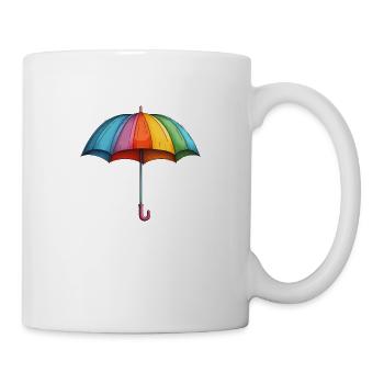 Bunter Regenschirm - Tasse - Weiß - Rechts