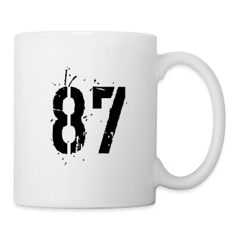Nummer 87 - Tasse - Weiß - Rechts